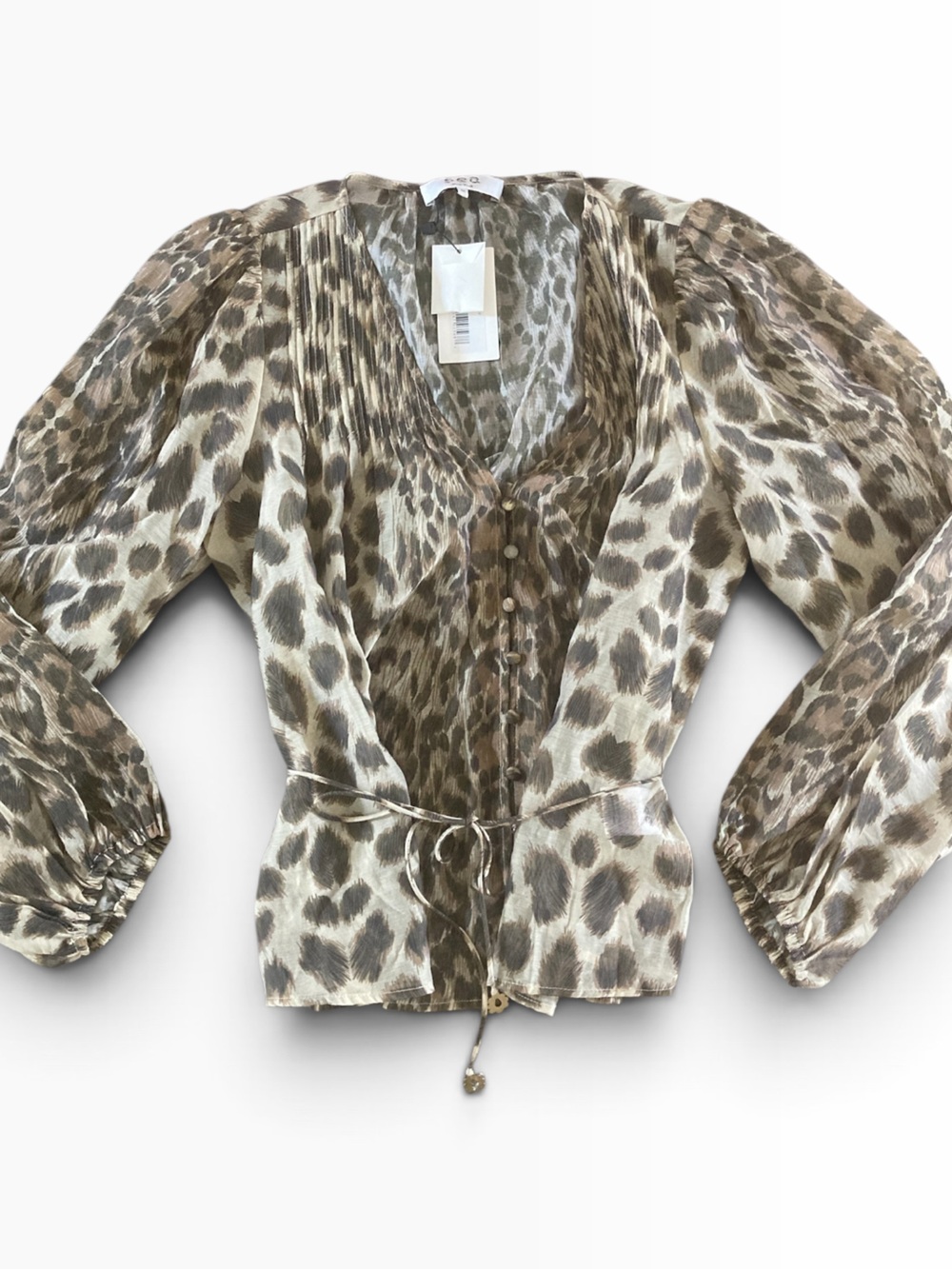 Sea New York Claude Leopard-Print Blouse NWT